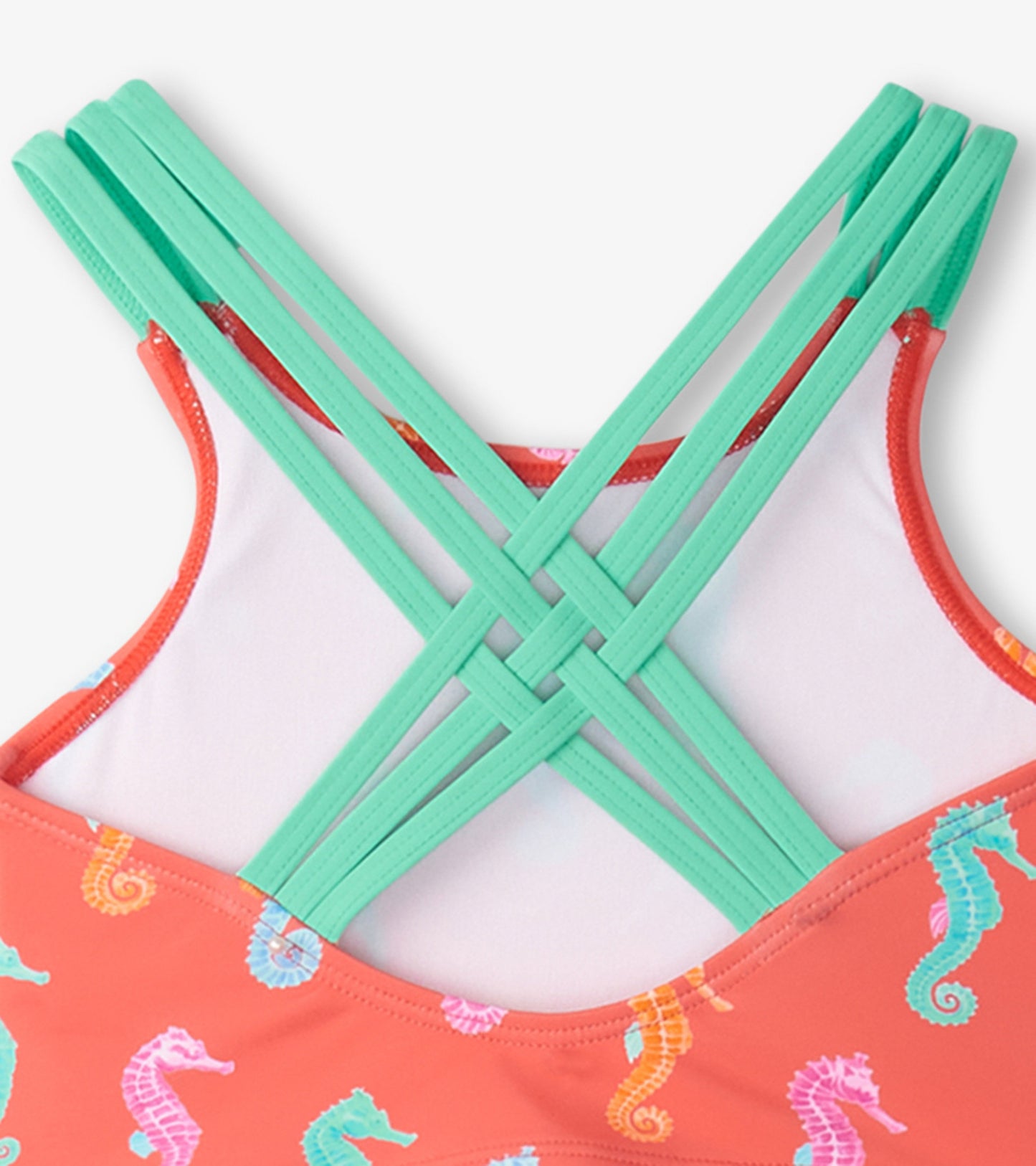 Girls Painted Seahorse Two-Piece Crop Top Bikini Set