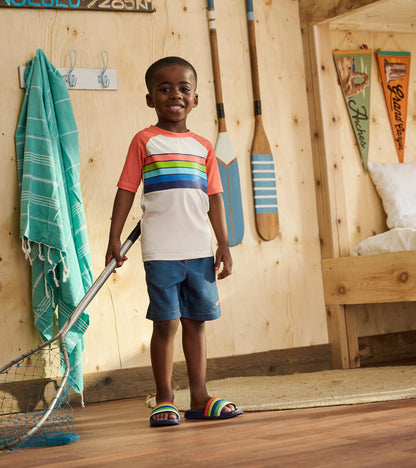 Boys Textured Shark Swim Trunks