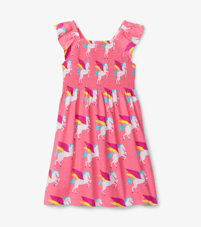 Graphic Pegasus Smocked Dress