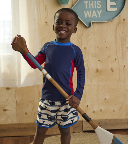 Boys Nautical Whale Swim Shorts