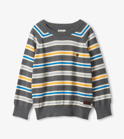 Boys Dino Stripes Crew Neck Sweater