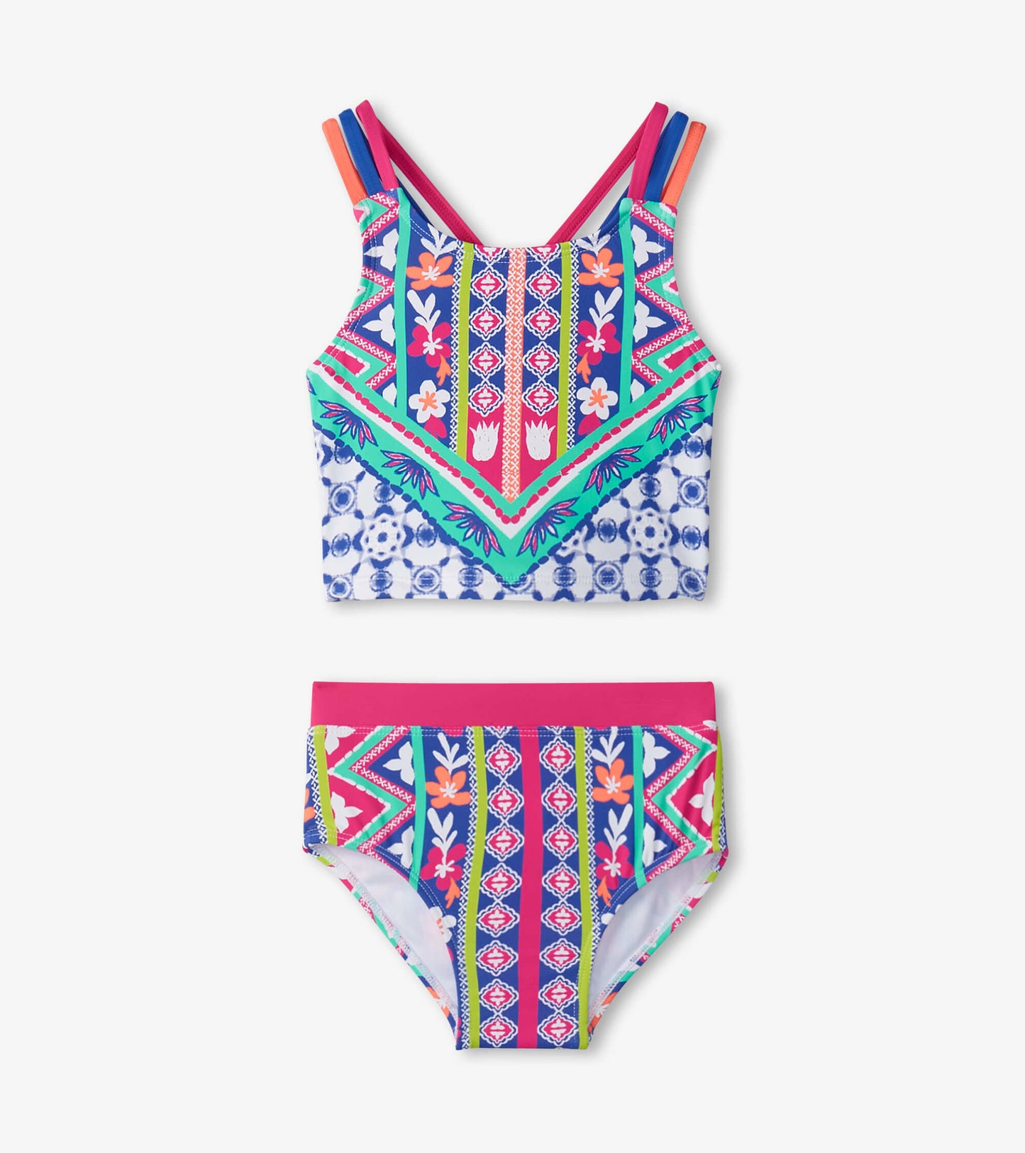 Girls Kaleidoscope Two-Piece Crop Top Bikini Set