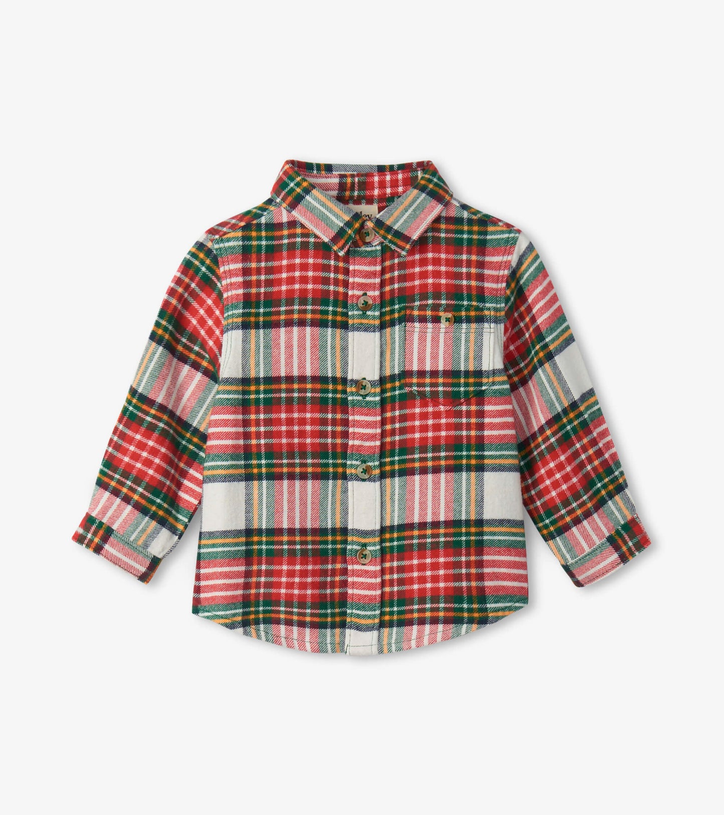 Festive Plaid Baby Button Down Shirt