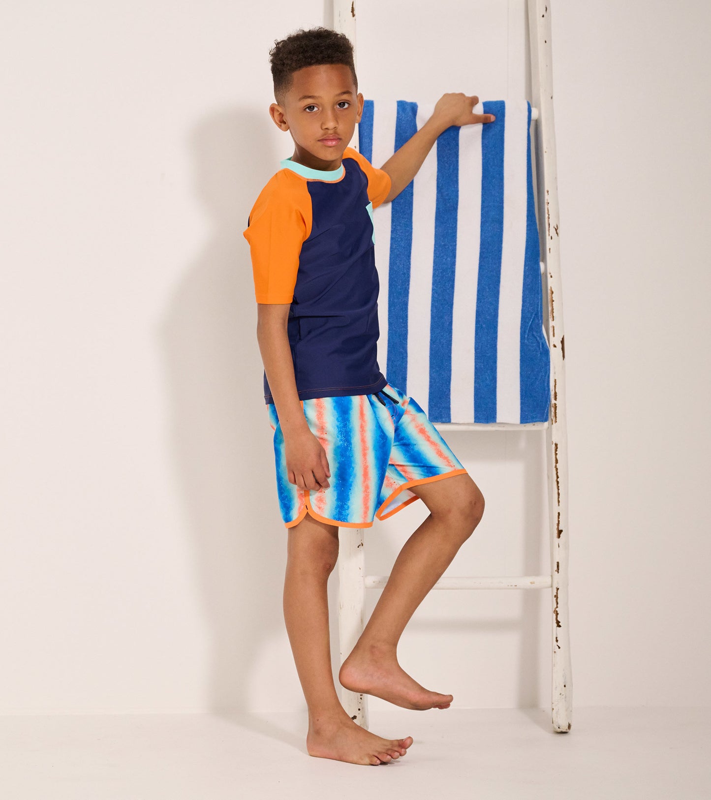 Boys Palm Oranges Short Sleeve Rashguard