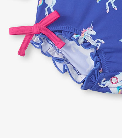 Baby Girls Dazzling Unicorn Rashguard Swimsuit