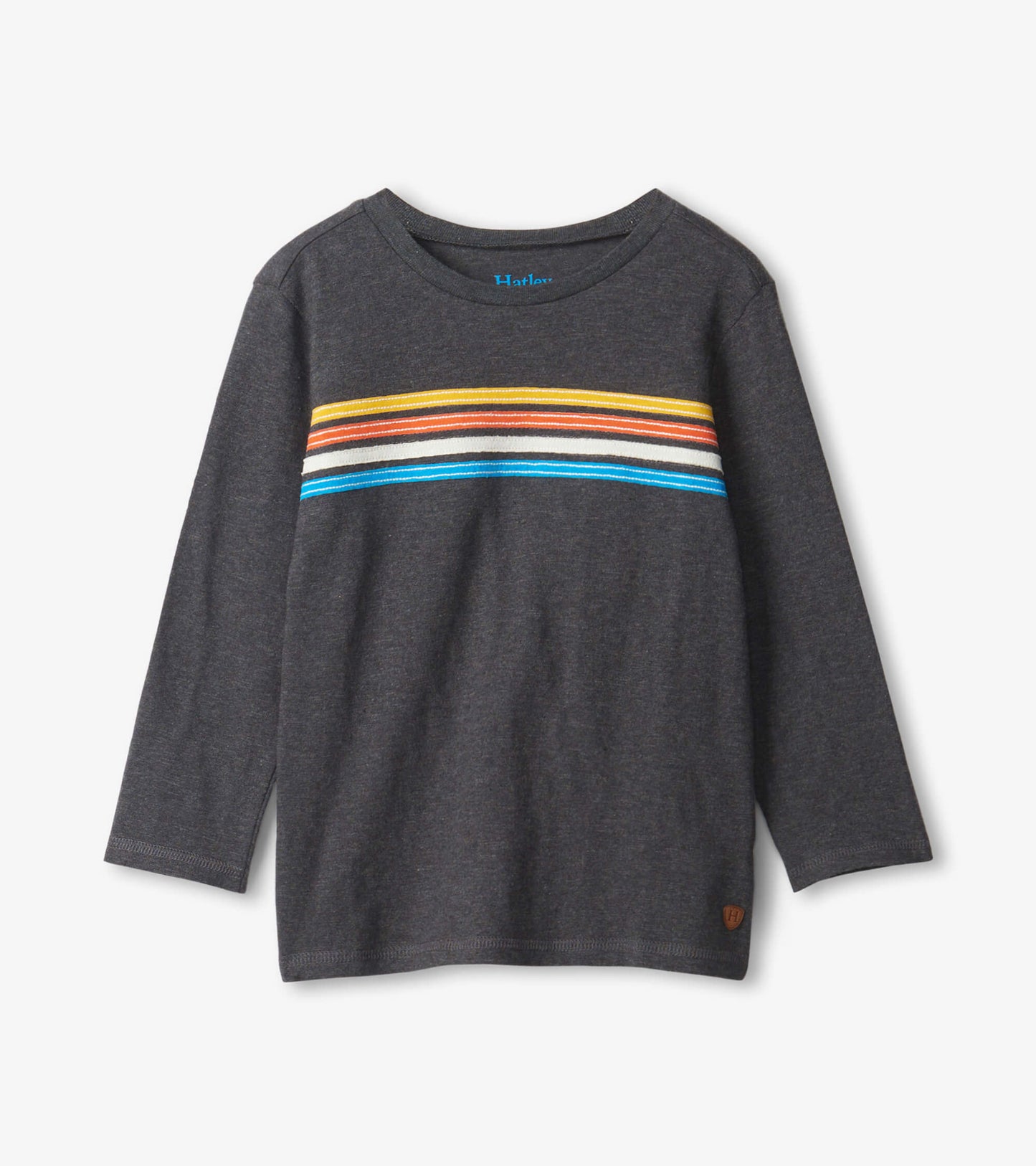 Boys Charcoal Striped Long Sleeve T-Shirt