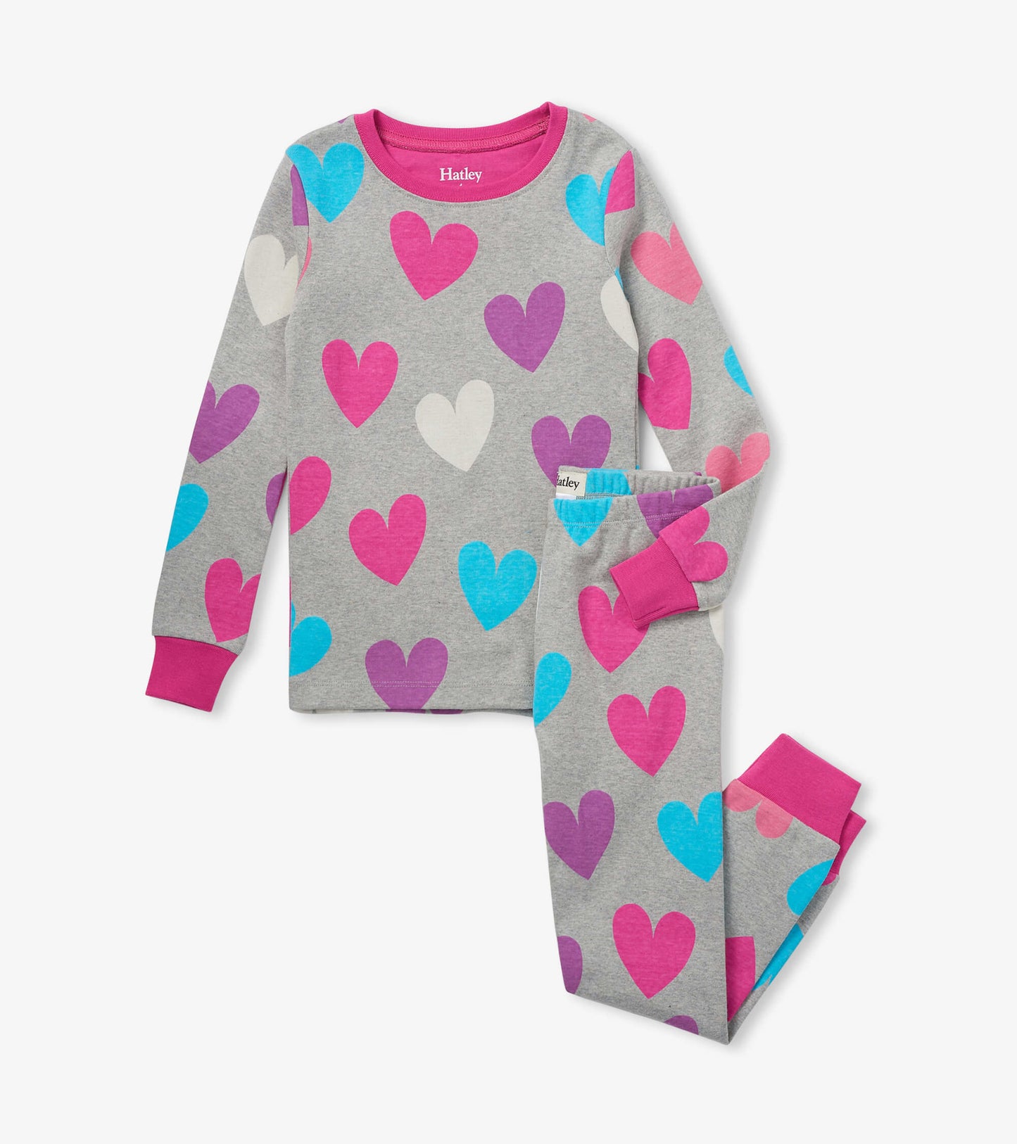 Fun Hearts Kids Organic Cotton Pajama Set