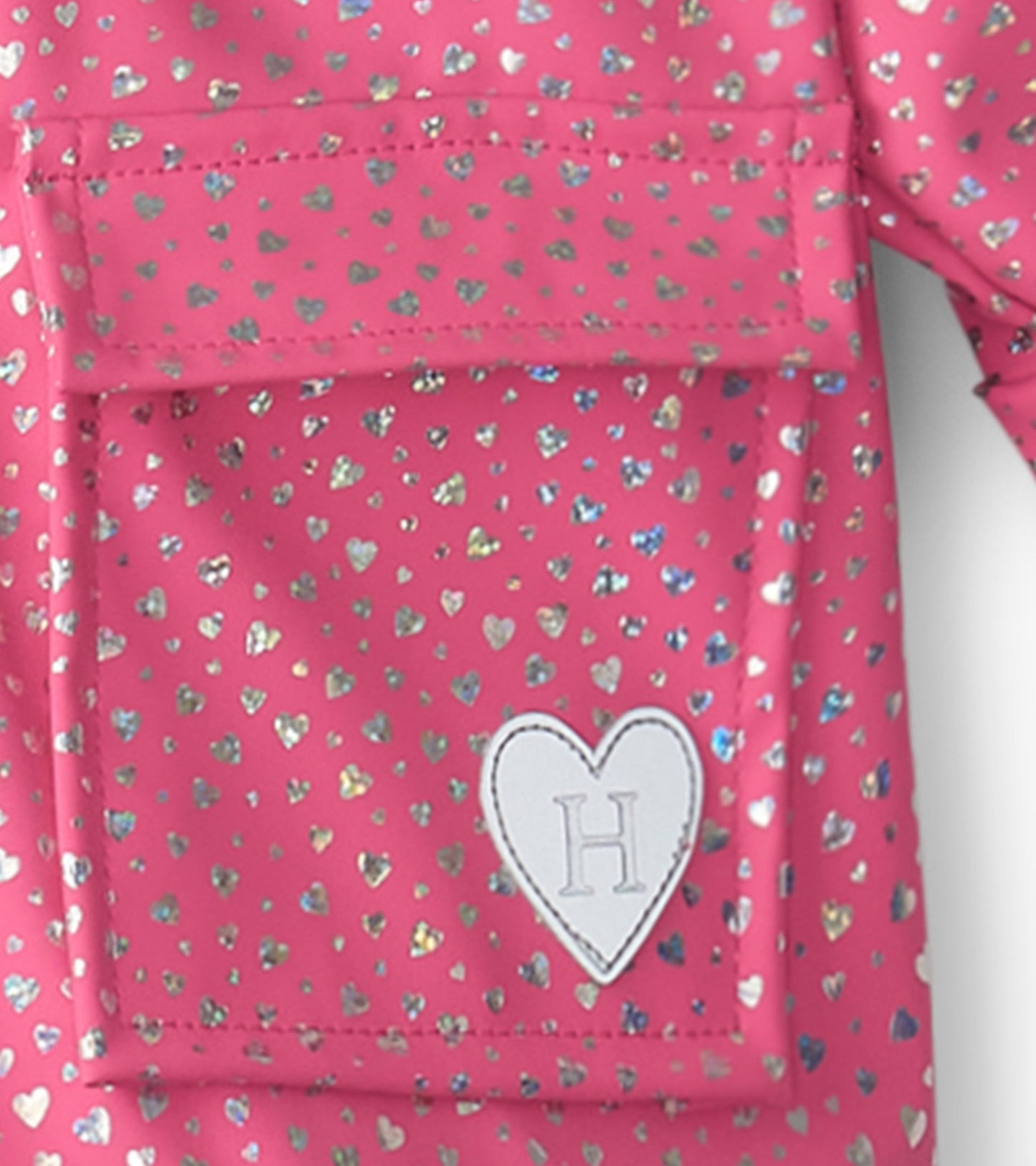 Baby & Toddler Girls Glitter Hearts Button-Up Rain Jacket