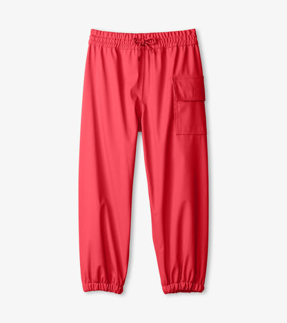 Red Kids Rain Pants