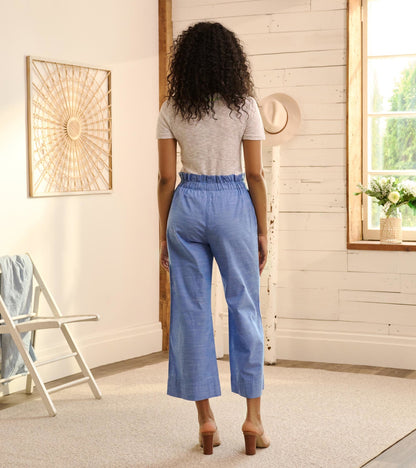 Tie Front Pants - Chambray