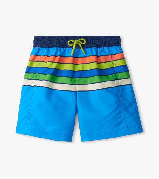 Boys Malibu Stripe Swim Trunks