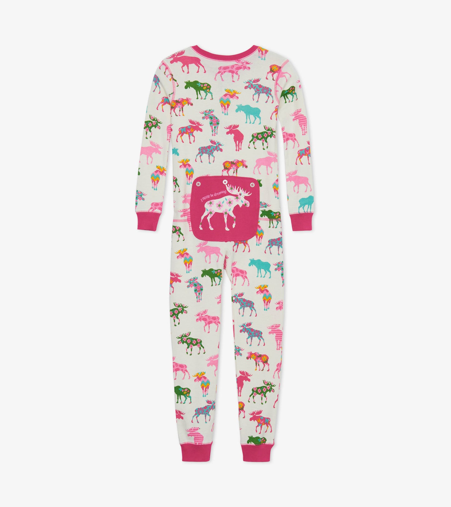 Patterned Moose Kids Union Suit