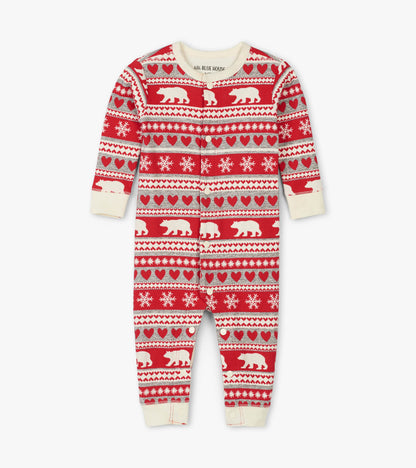 Fair Isle Bear Baby Union Suit