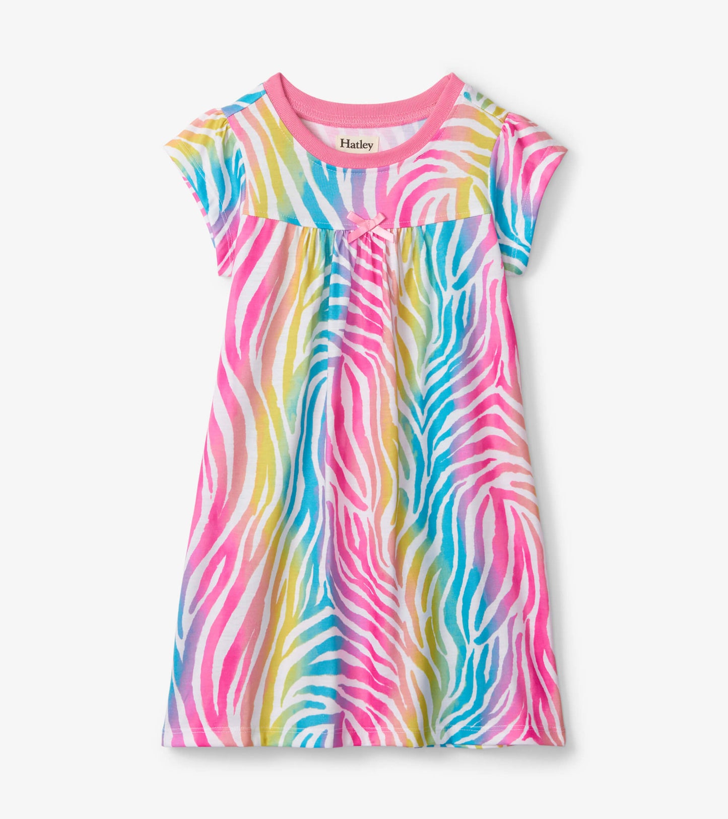 Rainbow Zebra Short Sleeve Nightdress