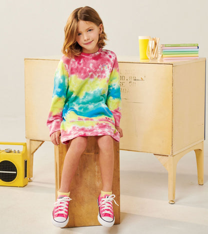 Rainbow Tie Dye Sweatshirt Dress