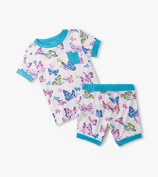 Girls Big Butterflies Bamboo Short Pajama Set