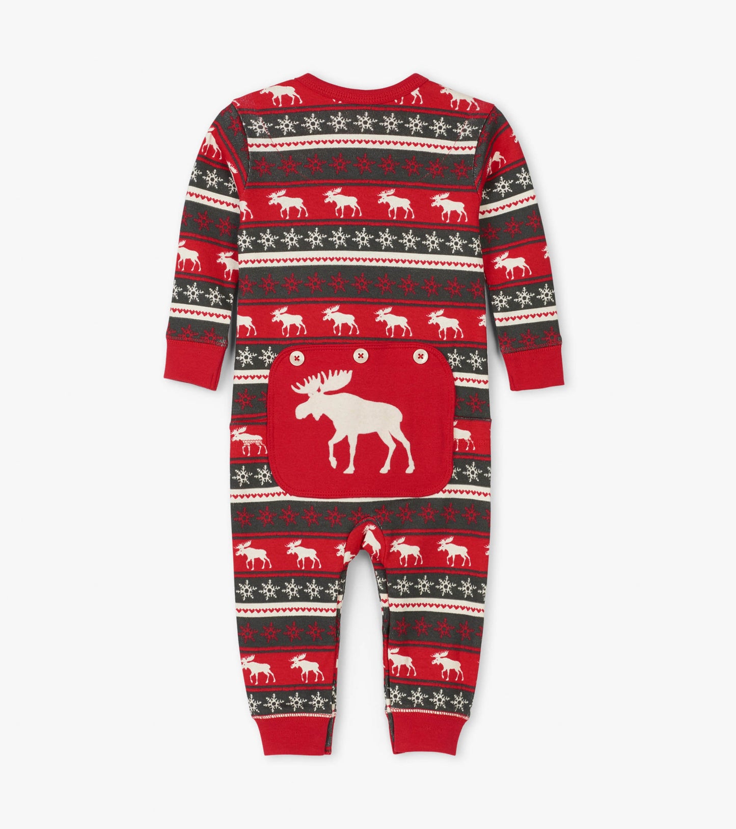 Fair Isle Moose Baby Union Suit