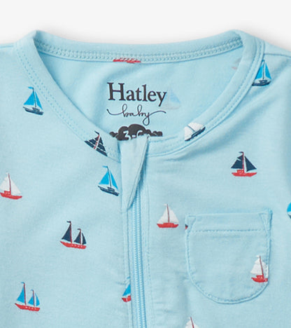 Baby Boys Tiny Sailboats Footed Sleeper