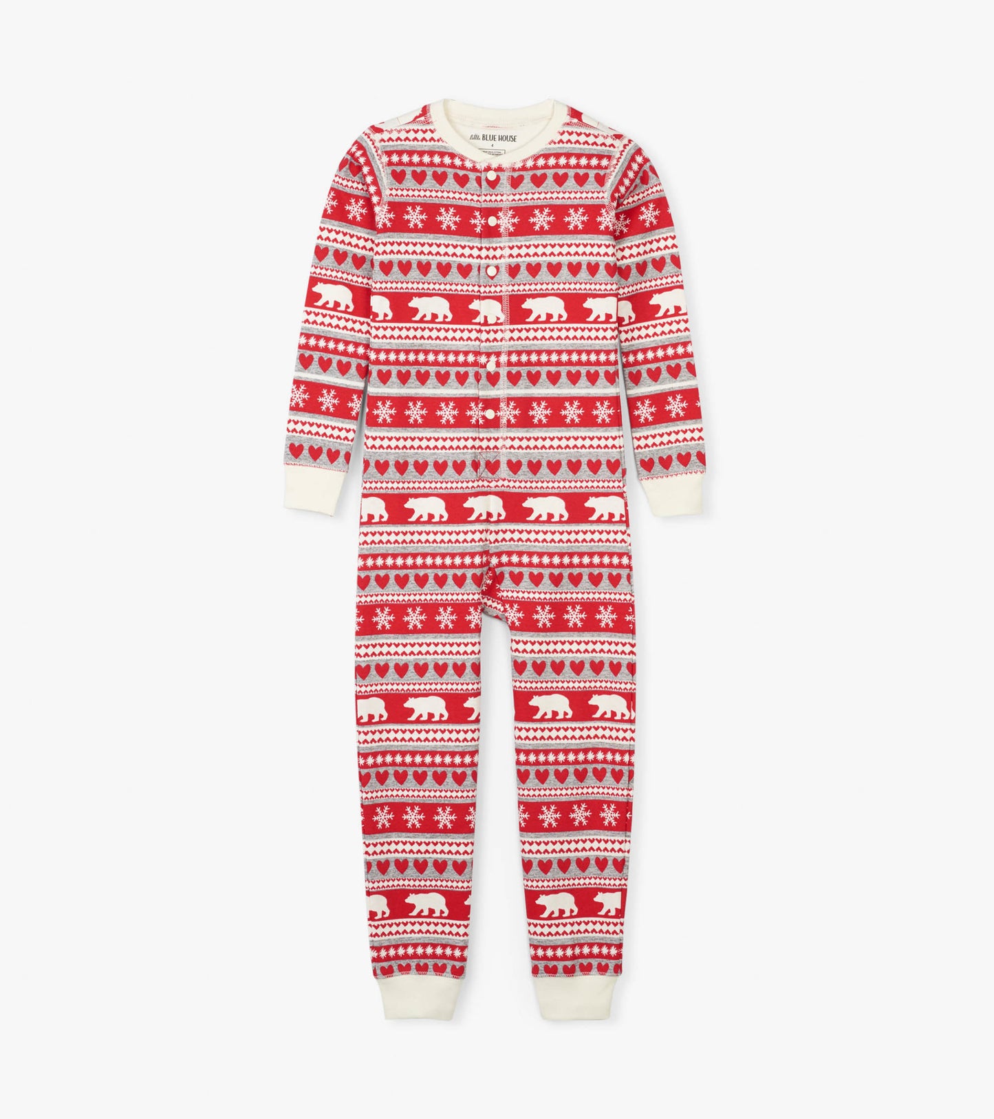 Fair Isle Bear Kids Union Suit