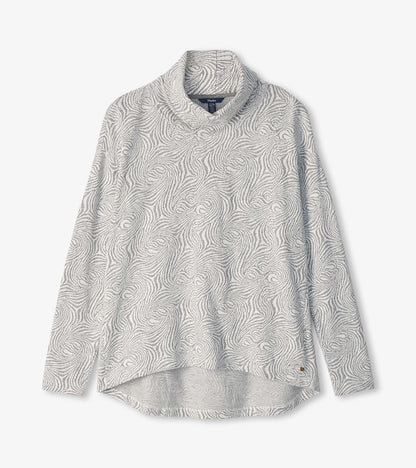 Funnel Neck Top - Textured Swirl