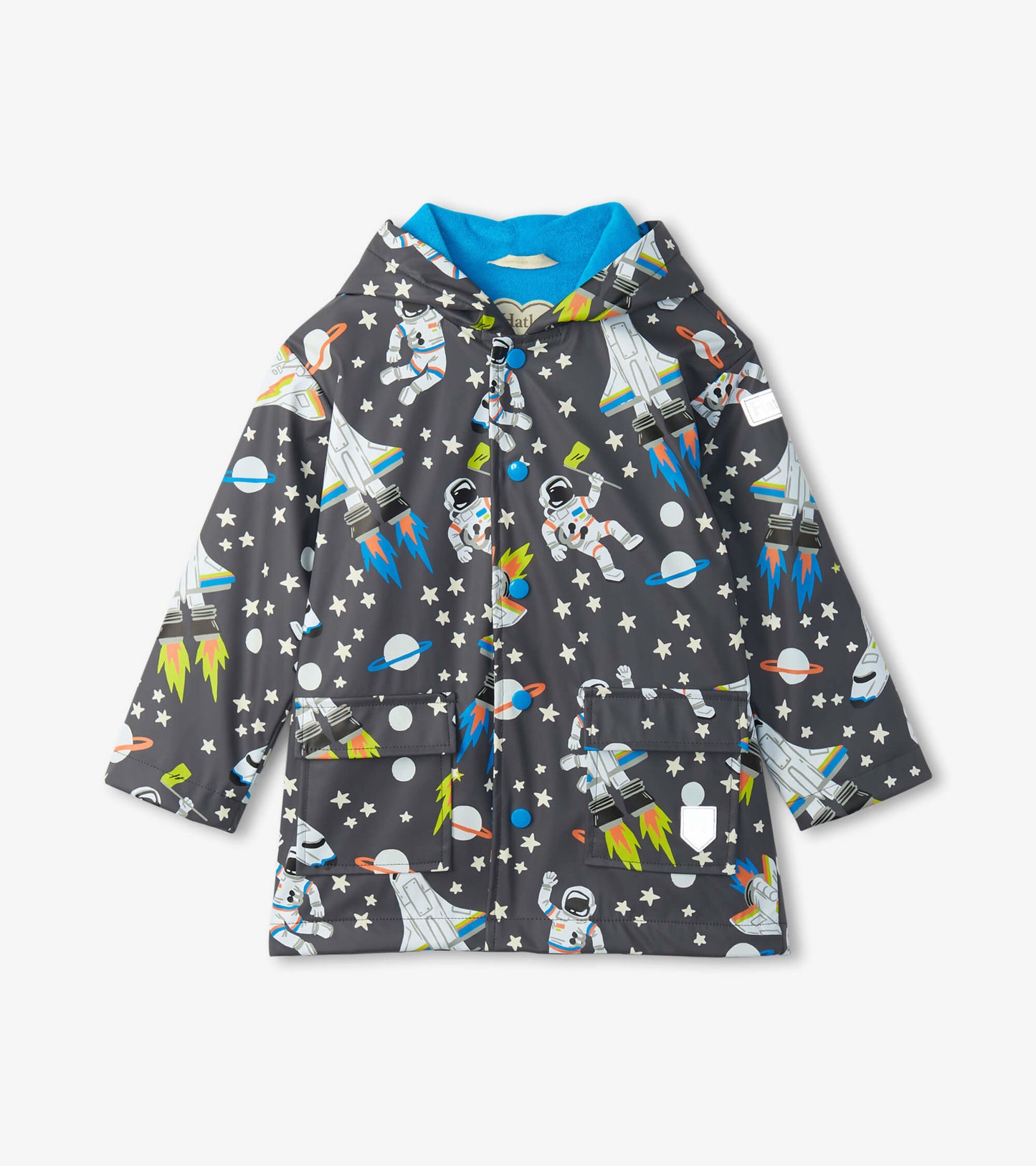 Boys Astronaut Button-Up Rain Jacket