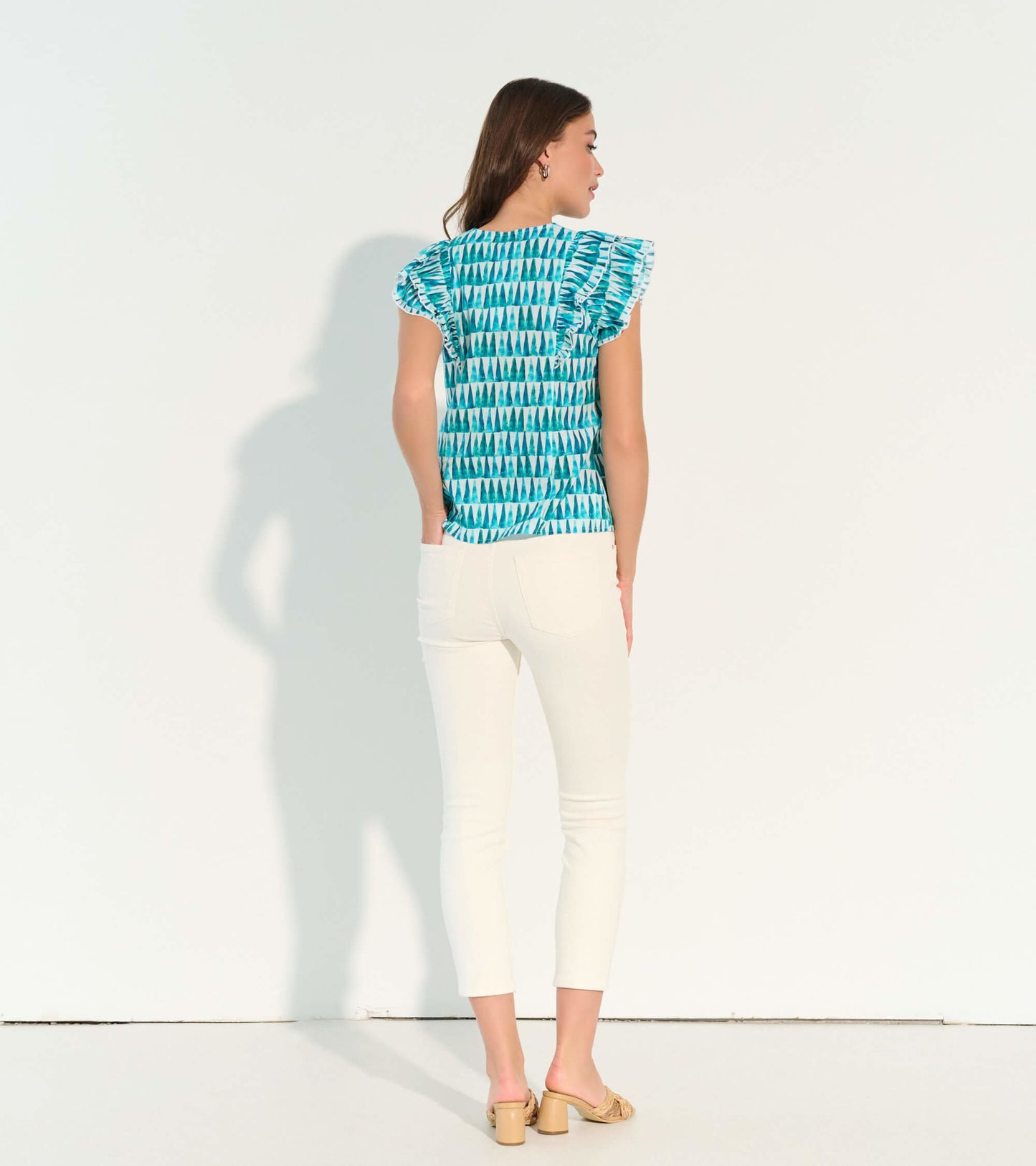 Alexa Popover Top - Painted Triangles