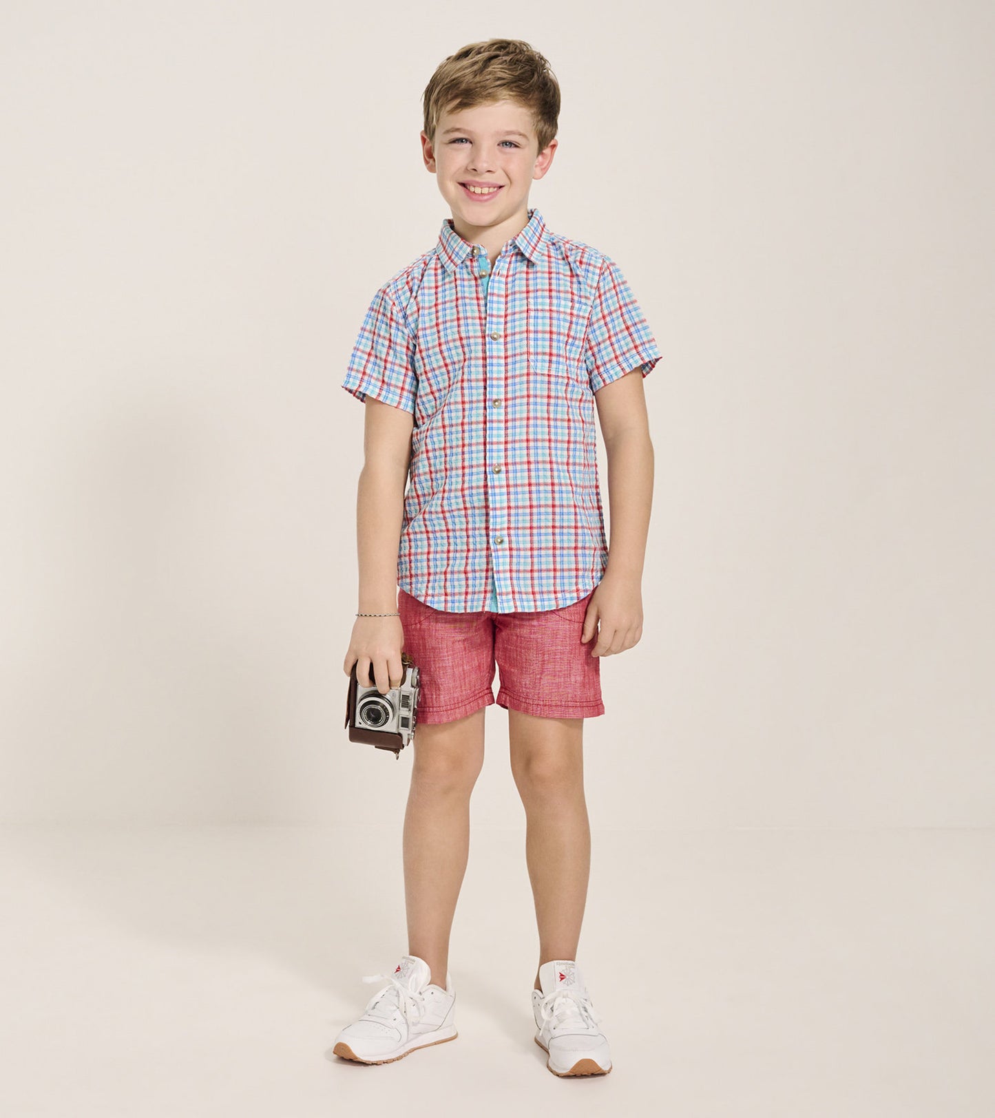 Boys Scuba Check Button Down Shirt