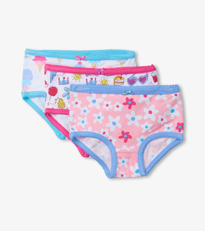 Summer Prints Girls Hipster Underwear 3 Pack