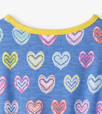 Girls Shibori Hearts Relaxed Dress