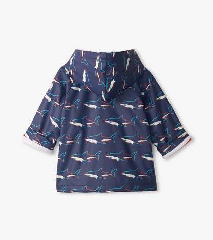 Baby & Toddler Boys Sharks Button-Up Rain Jacket