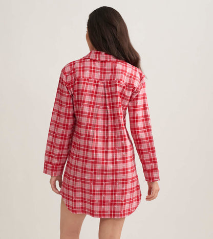 Retro Christmas Plaid Women's Flannel Nightdress