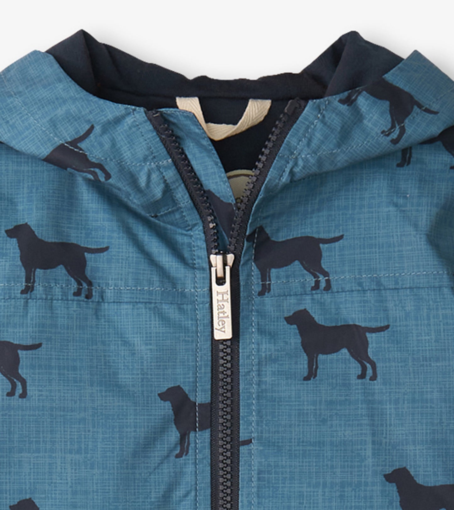 Boys Preppy Dogs Zip-Up Lightweight Rain Jacket