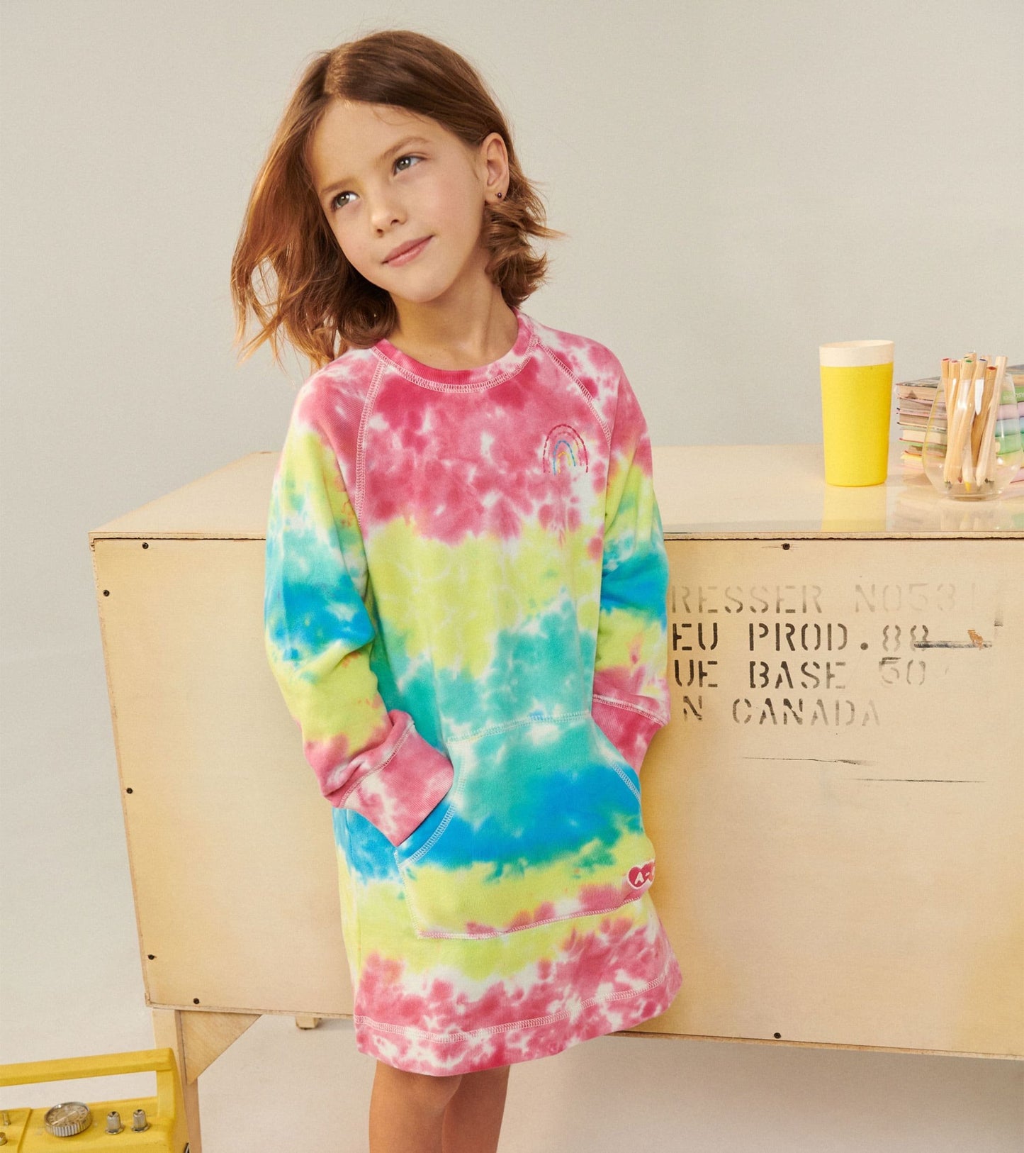 Rainbow Tie Dye Sweatshirt Dress