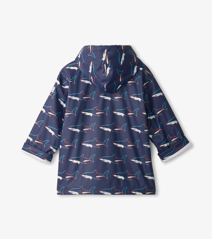 Boys Sharks Zip-Up Rain Jacket