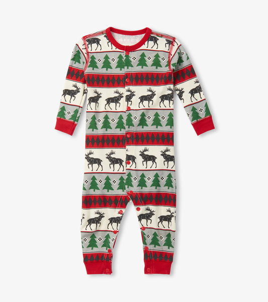 Baby Elk Fair Isle Union Suit