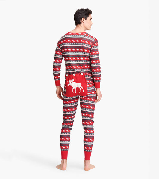 Fair Isle Moose Adult Union Suit