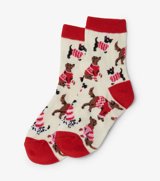 Kids Woofing Christmas Crew Socks