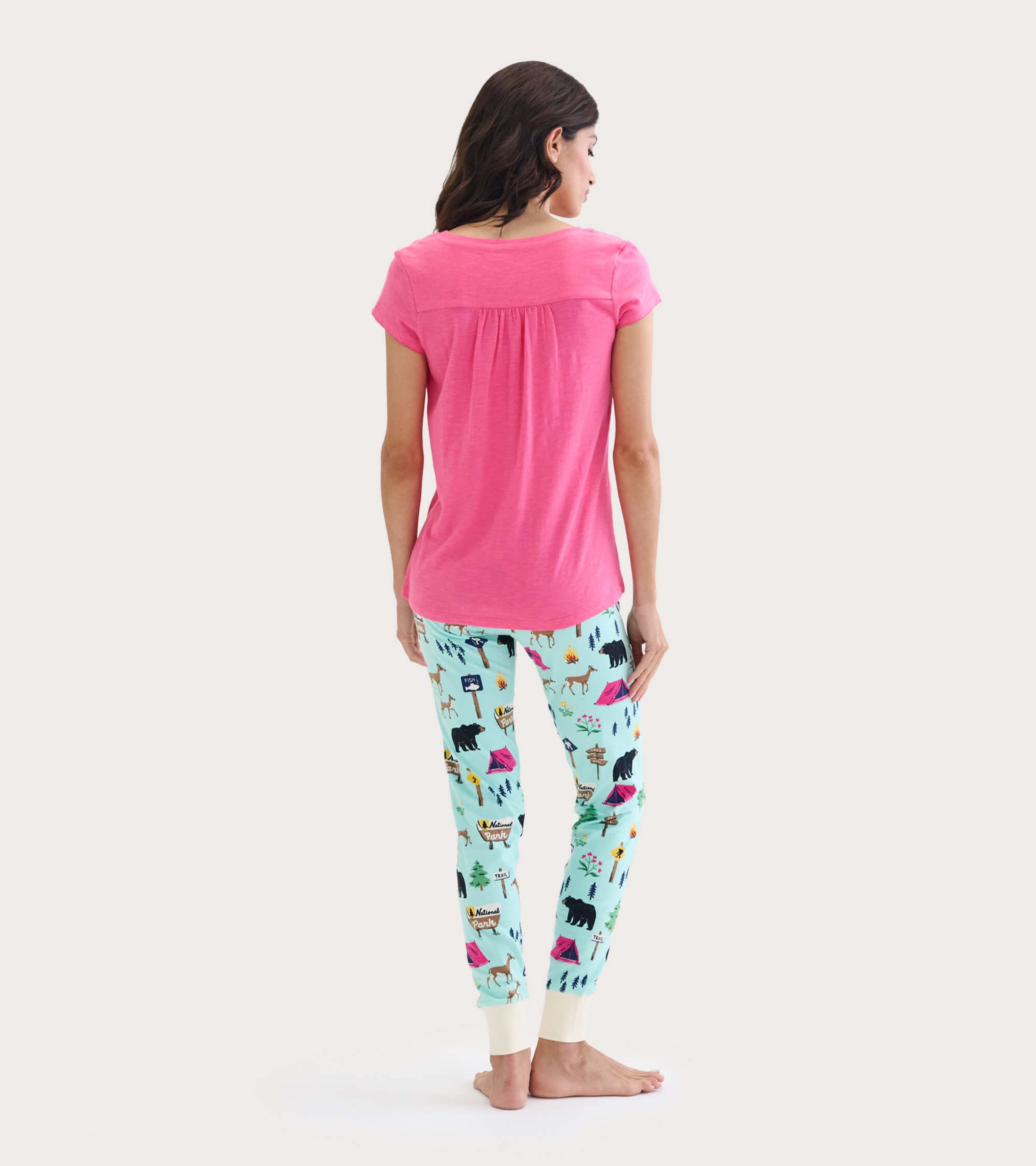 Teal Hiking Trail Women's Sleep Leggings