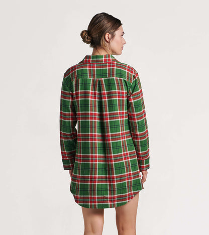 Women's Country Christmas Plaid Flannel Nightgown