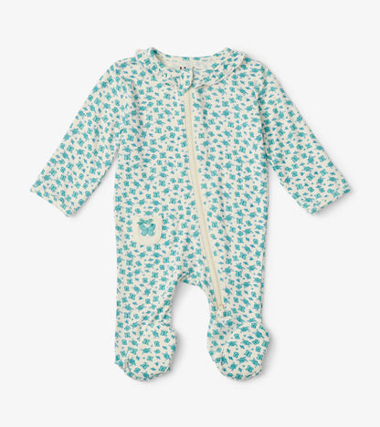 Summer Sunshine Baby Ruffle Neck Footed Sleeper