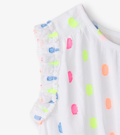 Girls Summer Dots Woven Play Dress