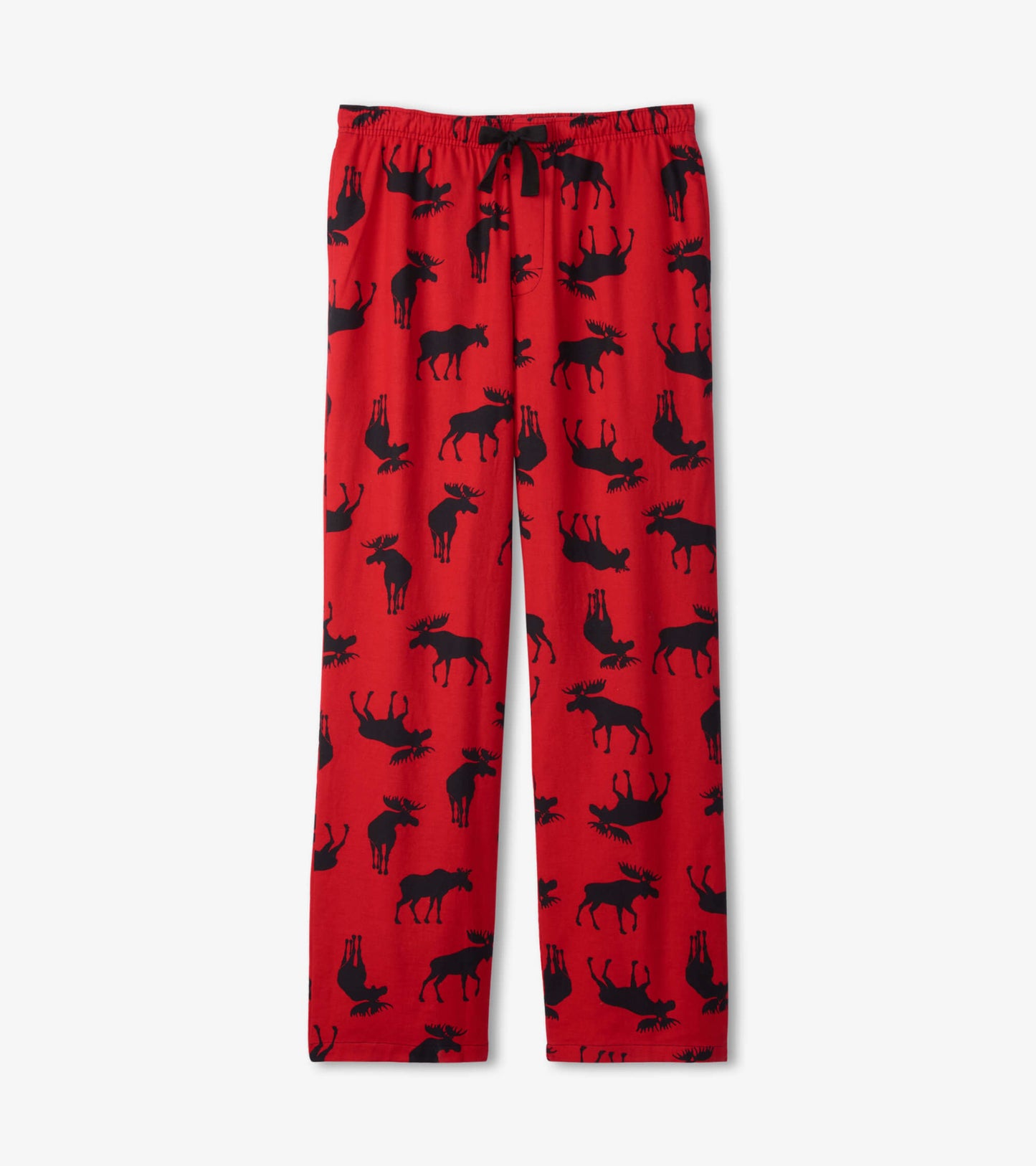 Men's Moose On Red Flannel Pajama Pants