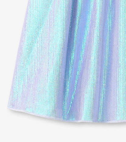 Girls Silver Metallic Mid Length Skirt