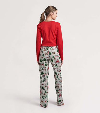 Women's Country Christmas Jersey Pajama Pants