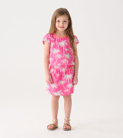 Girls Palm Trees T-Shirt Dress