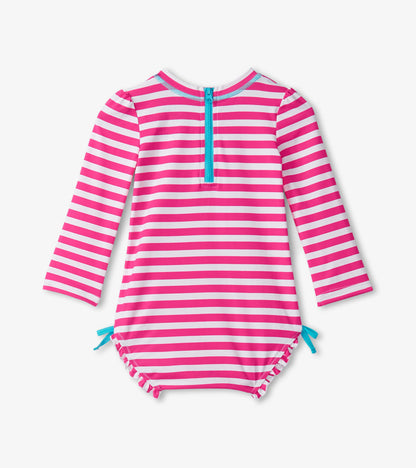 Baby Girls Candy Stripes Rashguard Swimsuit