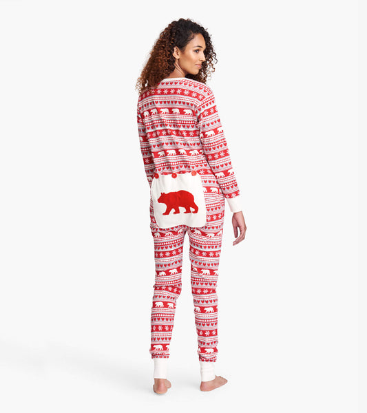 Fair Isle Bear Adult Onesie