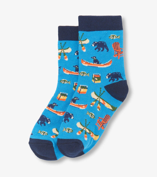 Blue On The Lake Kids Crew Socks