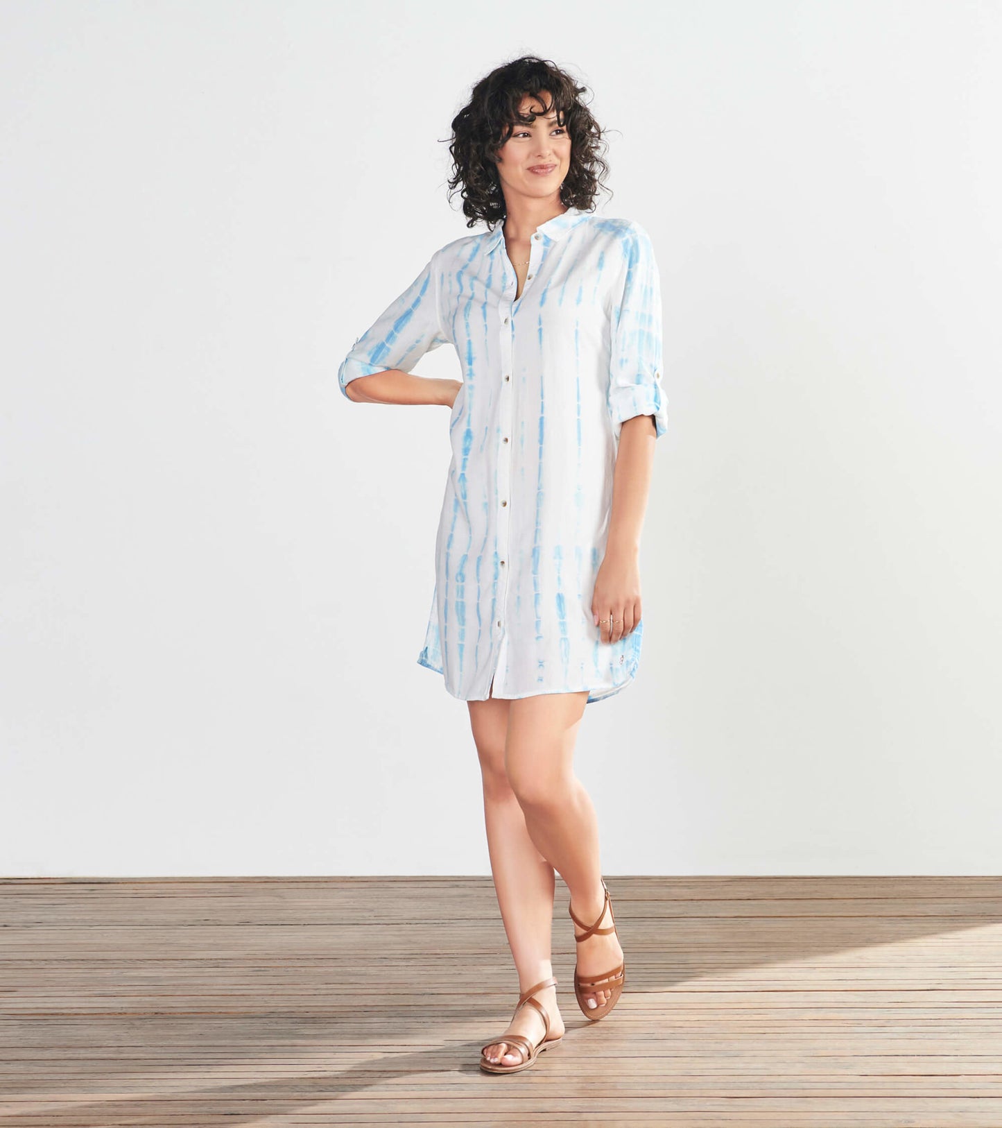 Cara Shirt Dress - Tie Dye Stripes