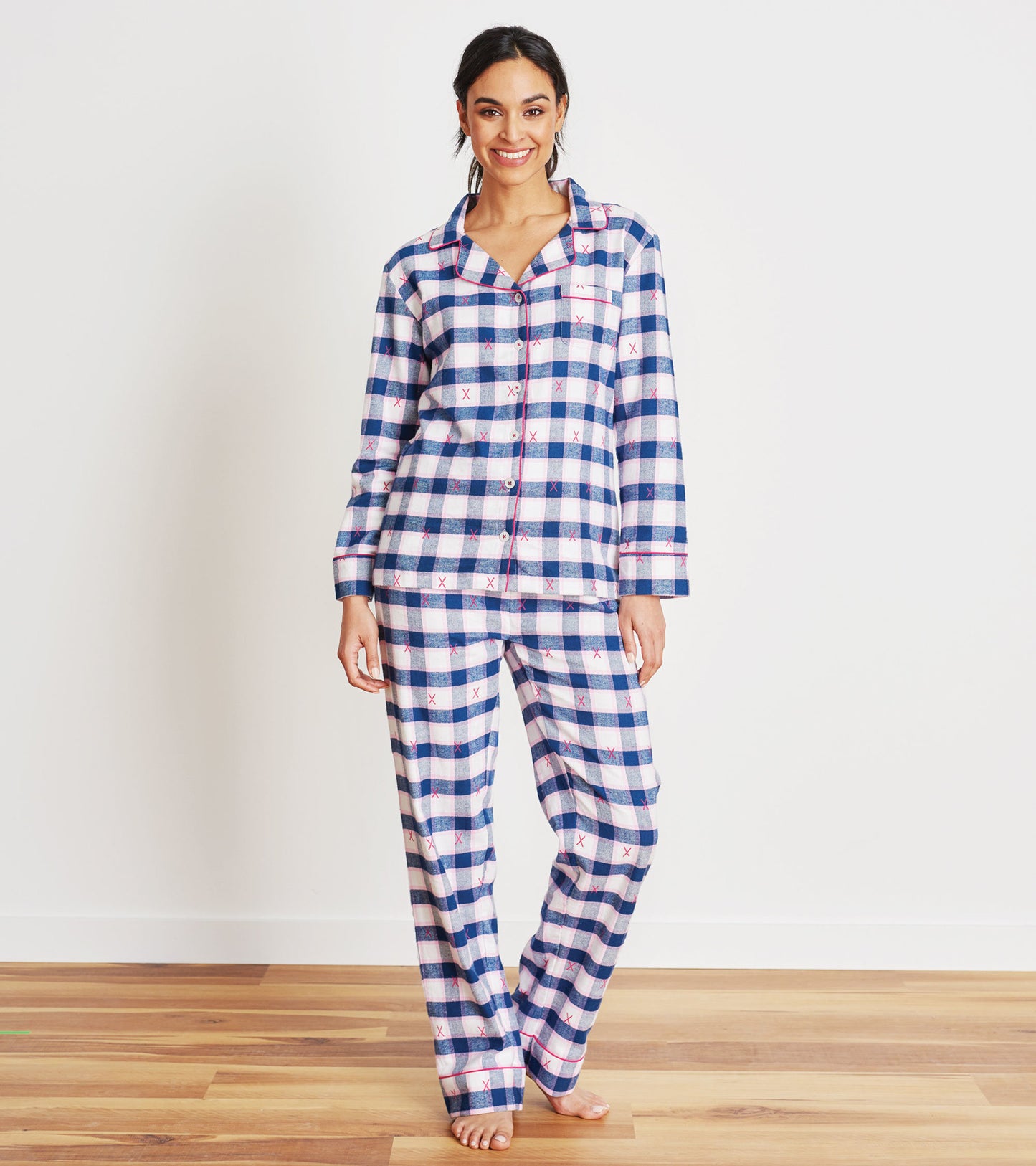 Ski Holiday Plaid Women's Flannel Pajama Set